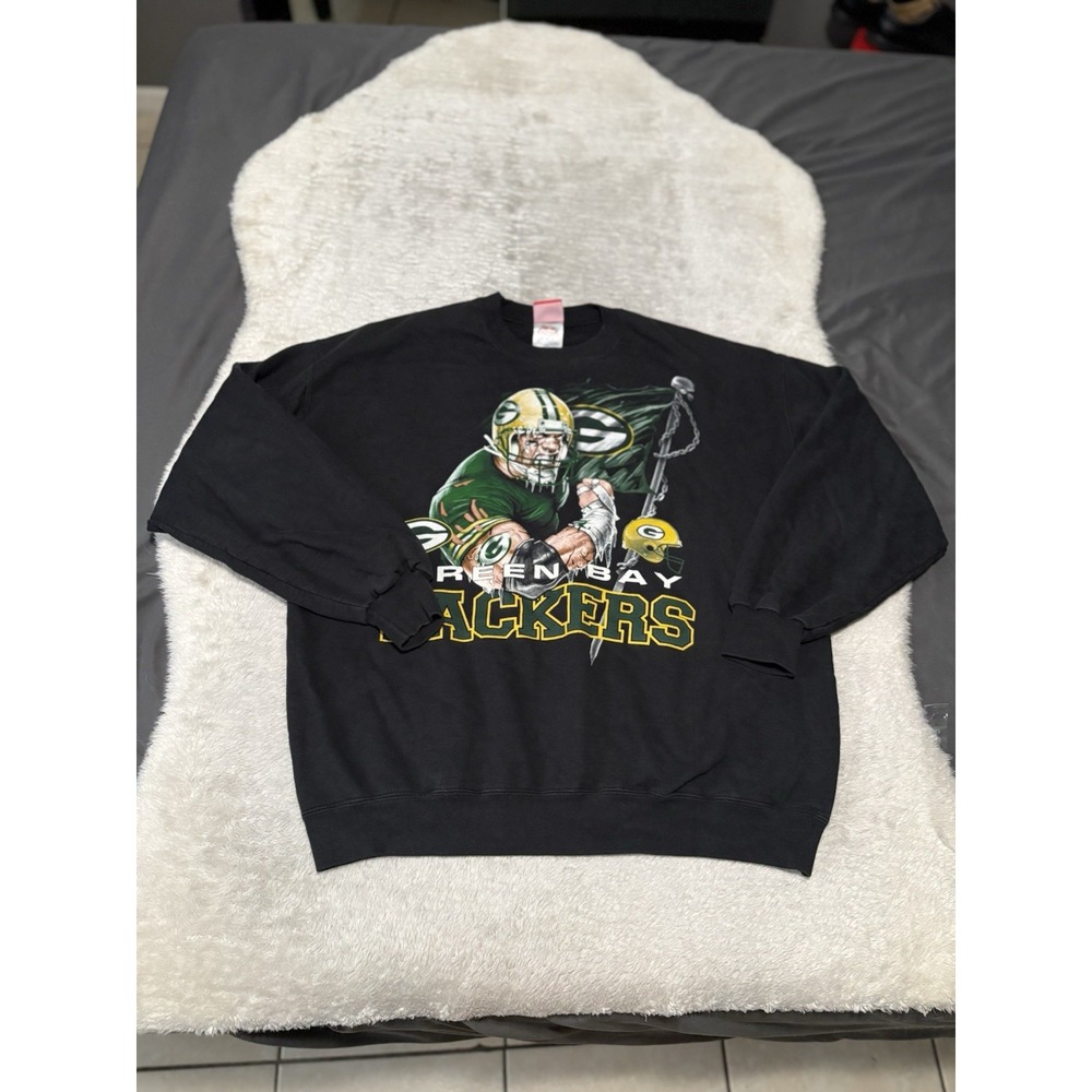 NFL Green‎ Bay Packers Mens XL Black Pullover Crewneck Sweater